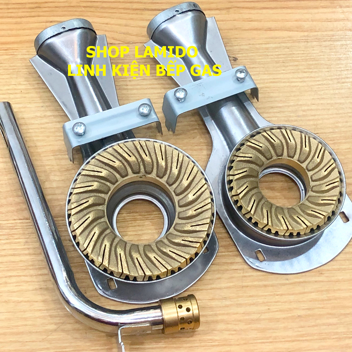 COMBO 2 Điếu inox bếp gas l Họng Đầu Đốt mâm chia lửa XOÁY  l đầu hâm thay Bếp gas RINNAI RV-375 / RV-7Double Glass(B)..