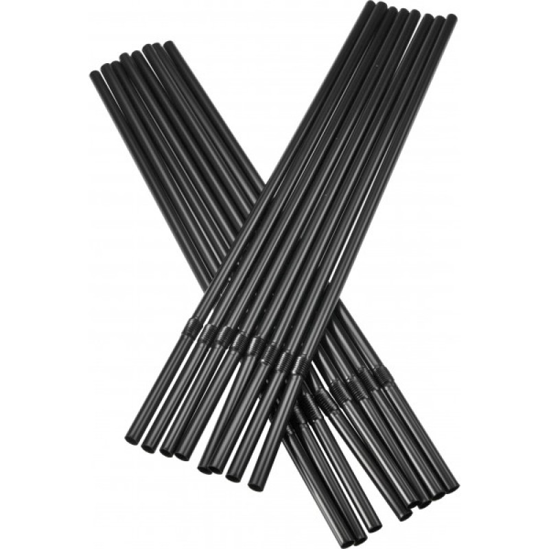 Ống hút dùng 1 lần bẻ cong, Ống đen F6. Black straws like pictures.