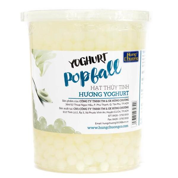 Thạch thủy tinh Popball Hùng Chương Yoghurt Hộp 1kg uống trà, trà sữa