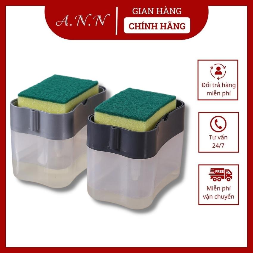 Hộp đựng nước rửa chén, hộp nhả dầu rửa bát, dụng cụ lấy xà phòng tự động, tạo bọt thông minh - Tặng kèm bọt biển rửa bát