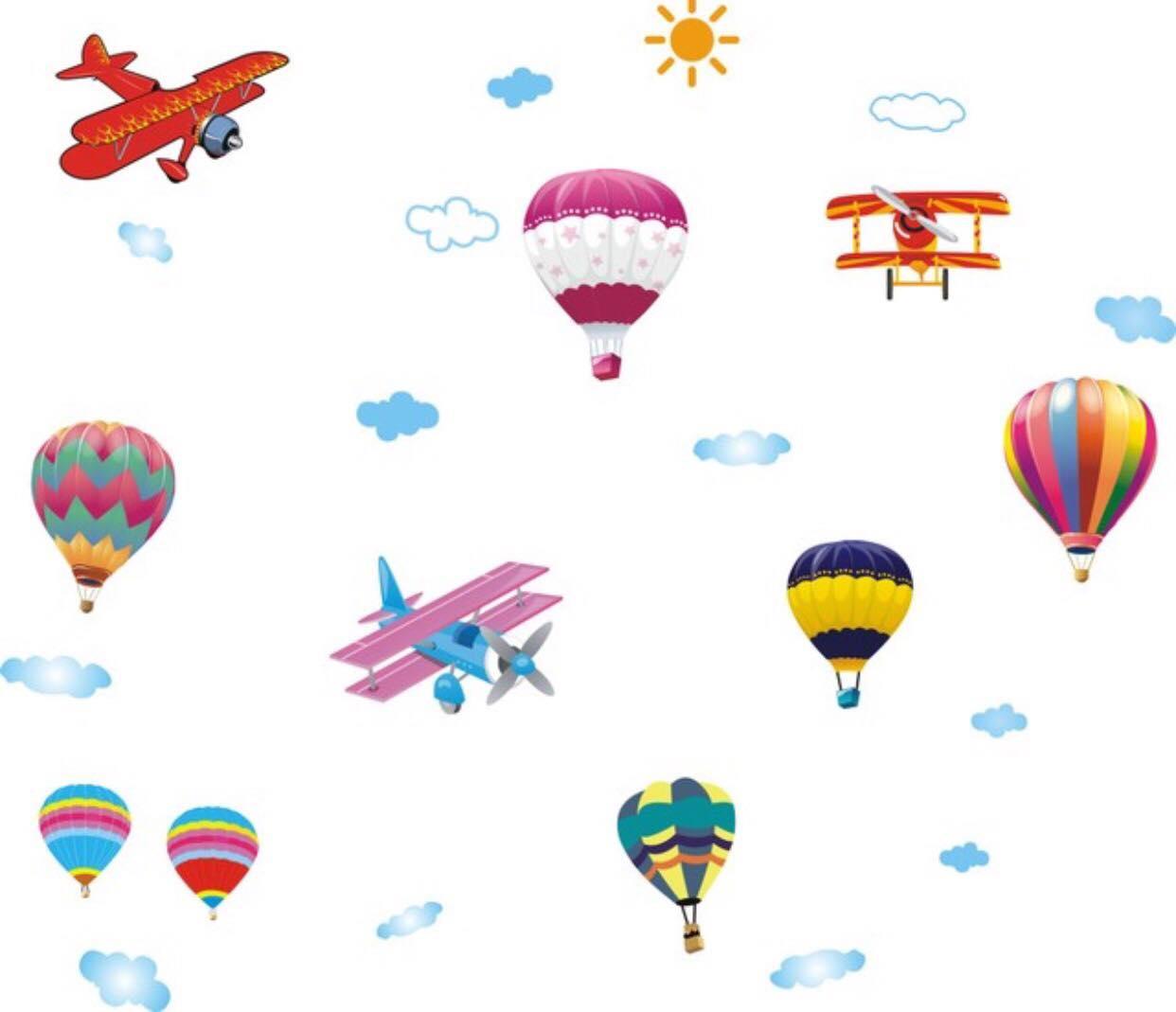 Decal dán tường mẫu khinh khí cầu trang trí