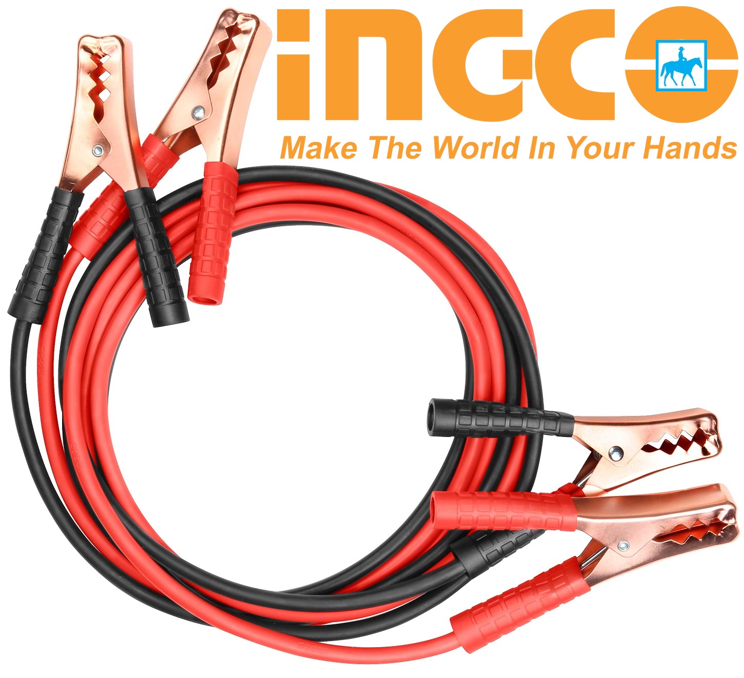 Dây cáp sạc bình ắc qui 600a 200amp 2.5m 8mm booster cable ingco hbtcp2001 pbca12001