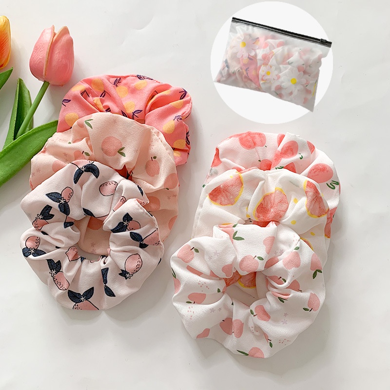 Scrunchies dây cột tóc hoa quả loại to đẹp