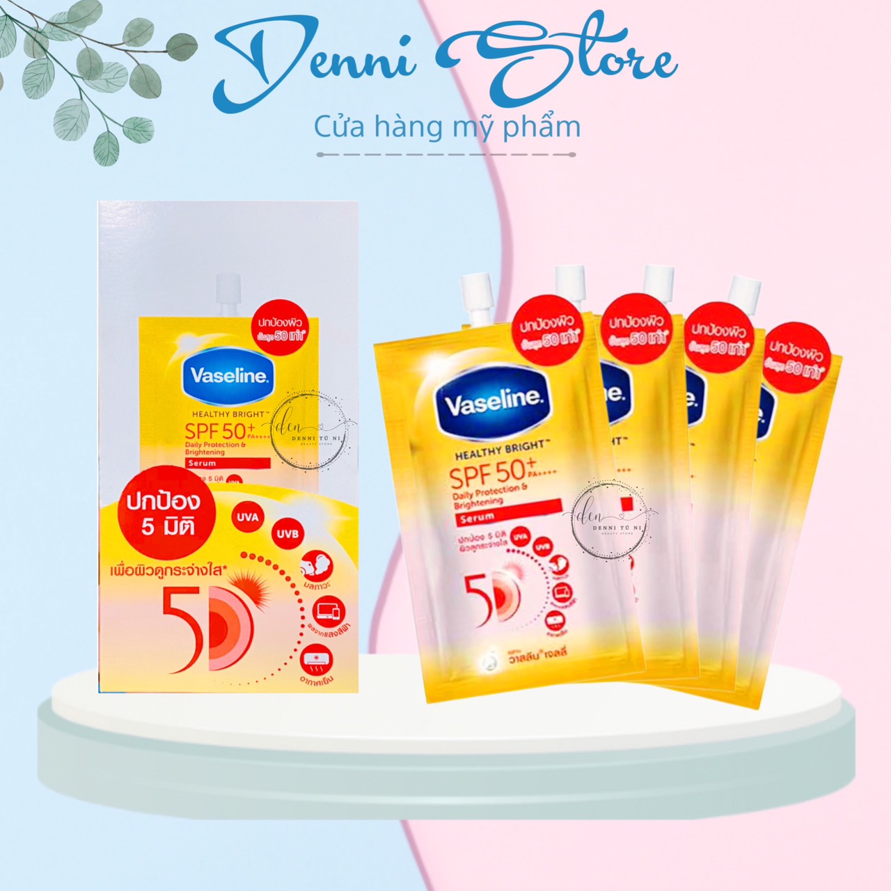 01 Gói sữa dưỡng thể Vaseline 50x SPF50 trắng da chống nắng 30ml