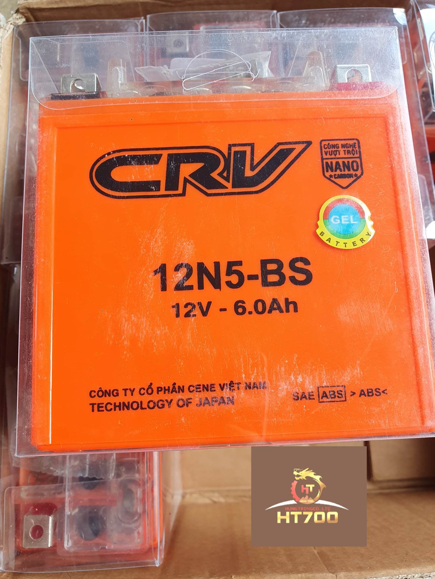 BÌNH ẮC QUY GEL 12N5-BS CRV 12V -6.0 Ah