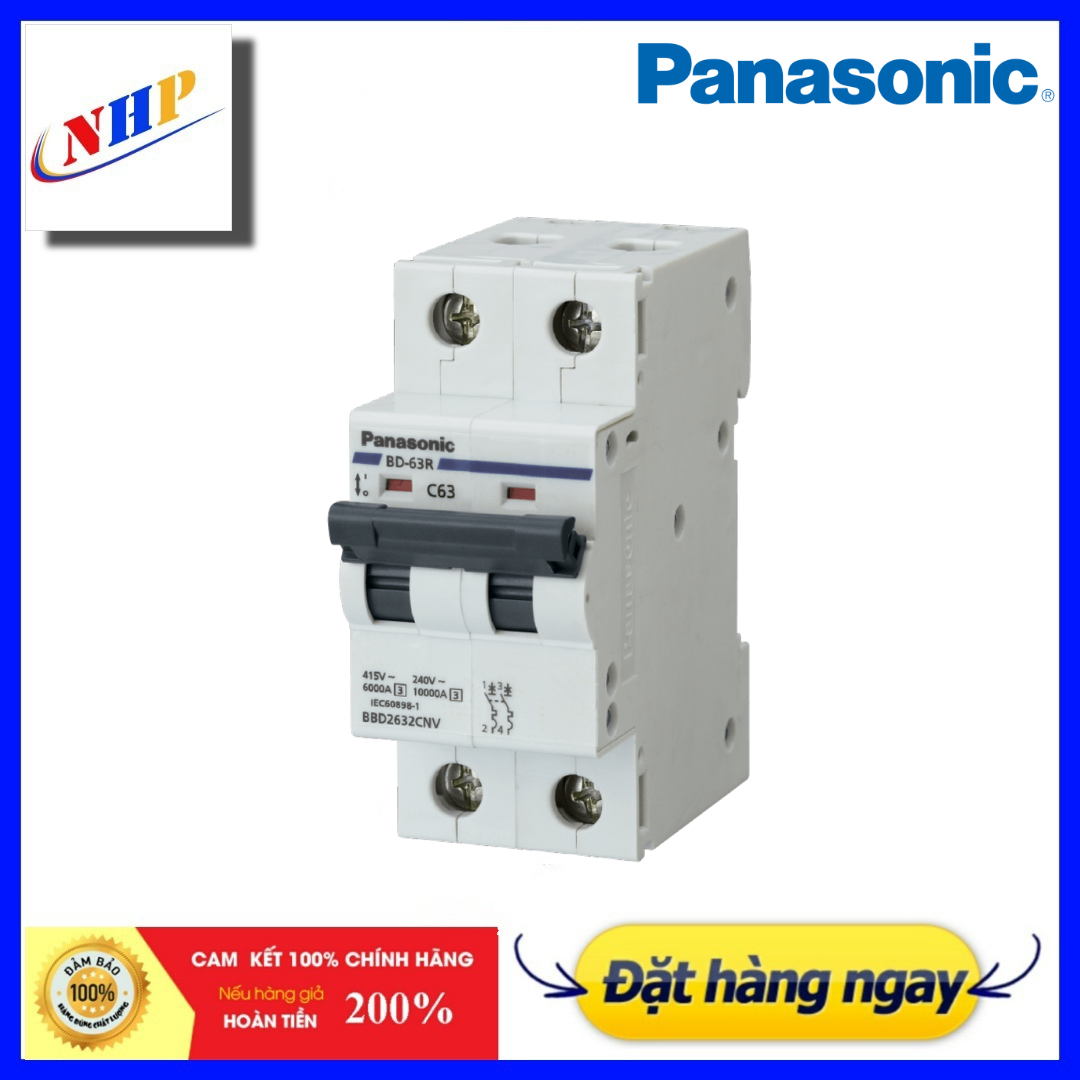 Cầu dao tự động MCB 2P 6A đến 2P 63A 6kA Panasonic