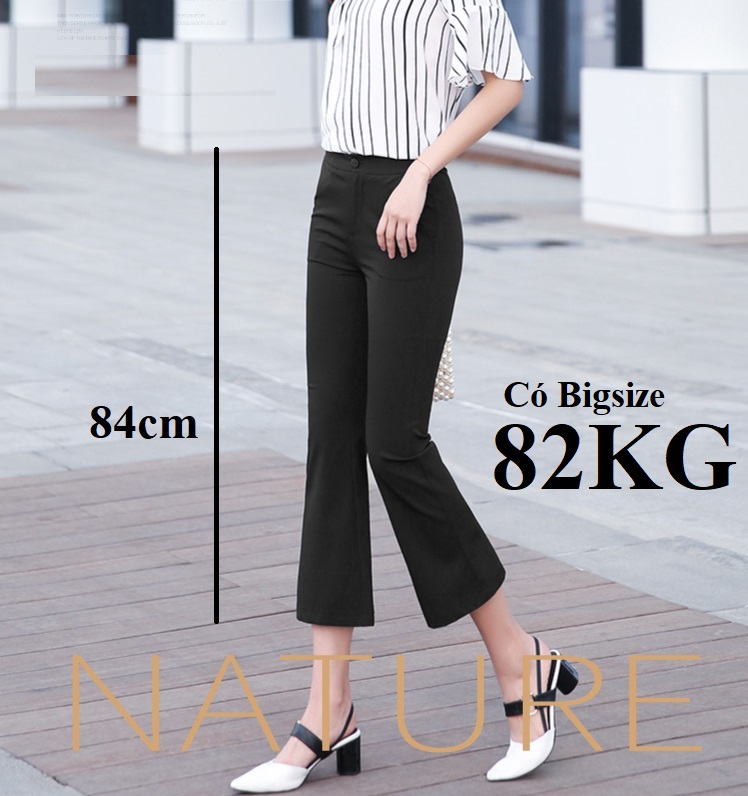 Quần Tây ống Loe dáng lỡ phong cách 84cm Vải Tuyết mưa Tây đứng dáng giữ Phom đẹp Có Bigsize 82KG