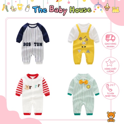 Bộ Áo Liền Quần Cho Bé 💛 𝐅𝐑𝐄𝐄𝐒𝐇𝐈𝐏💛 Bodysuit Tay Dài Phong Cách Hàn Quốc Dễ Thương Cho Bé