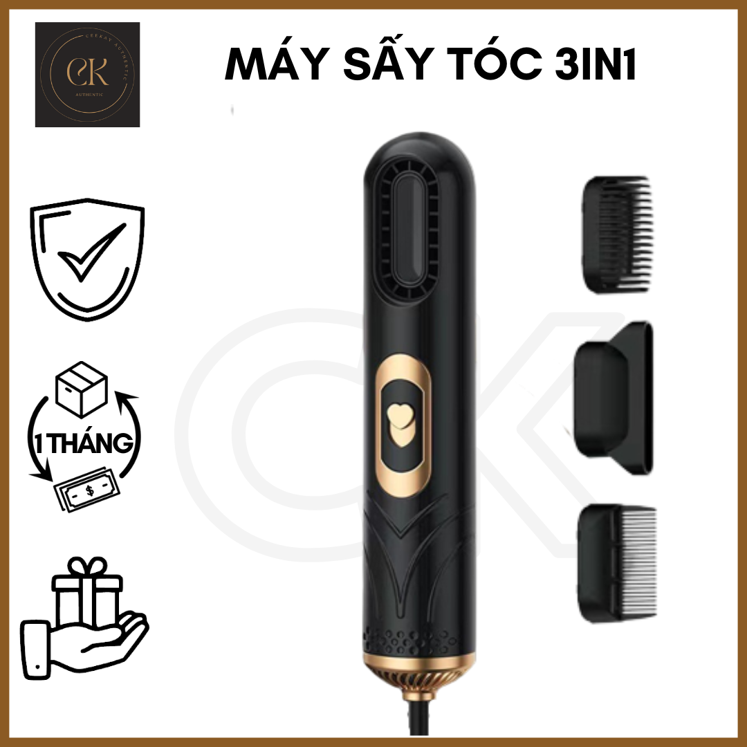 Máy sấy tóc cao cấp công suất lớn CK đa năng 3 đầu sấy tạo kiểu tóc đẹp có thể uốn tóc tạo kiểu làm phồng Duỗi tóc ép tóc uốn quăn