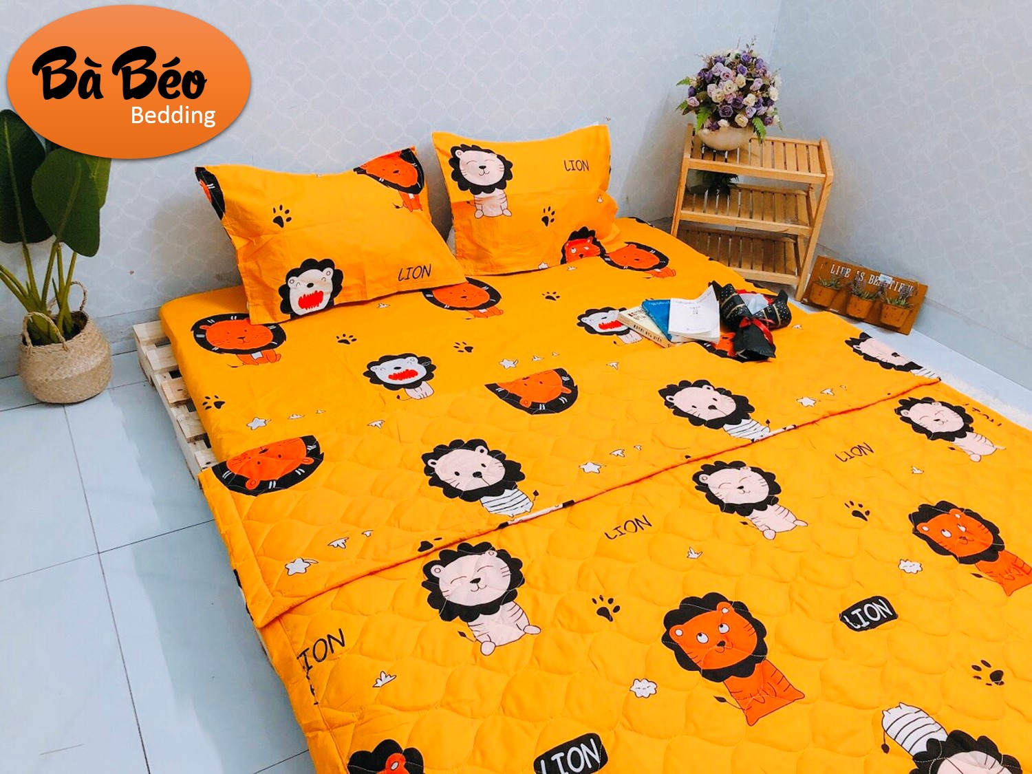 Ga Giường đai thun Gồm 3 màu, Ga gối sư tử vàng, Ga gối Heo Hồng, Ga Gối Chó Đốm guci. Bộ sưu tập ga gối hoạt hình đẹp shop  revato
