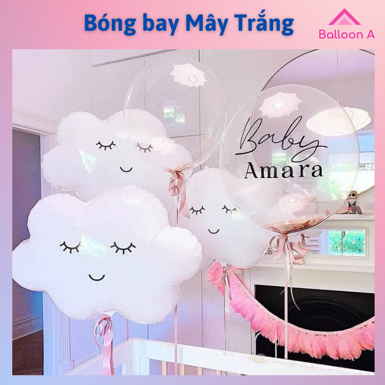 Bong bóng, bóng bay mây trắng