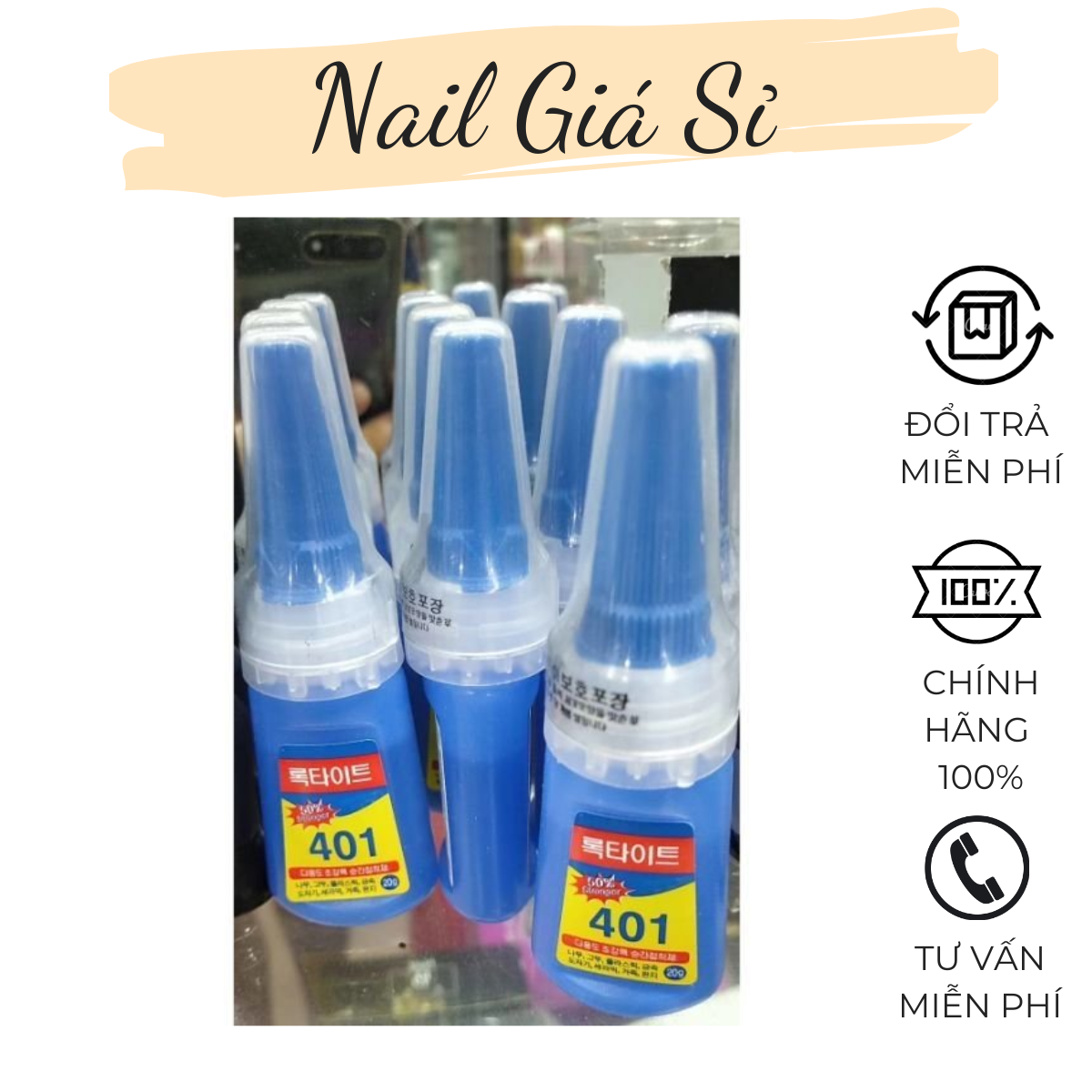[HCM]Keo 401 Dán Móng Nail (20g) - Hàn Quốc loại tốt chuyên dụng cho cá nhân or salon chuyên nghiệp