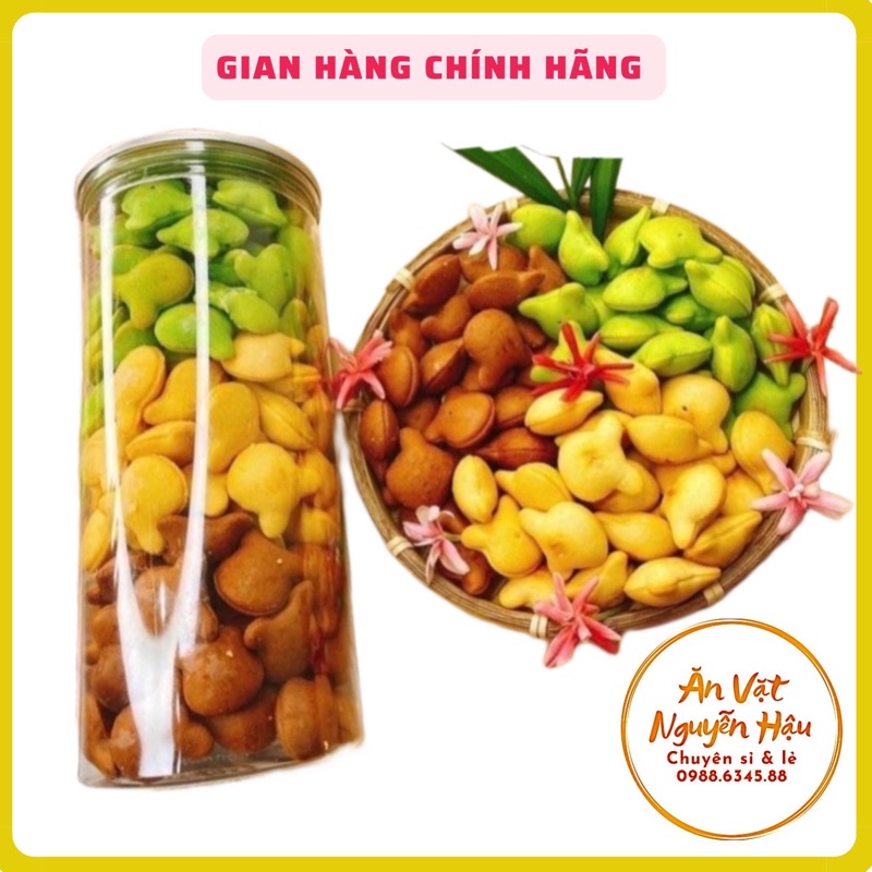 Bánh gấu nhân kem sữa mix 3 vị siêu ngon hũ 450g