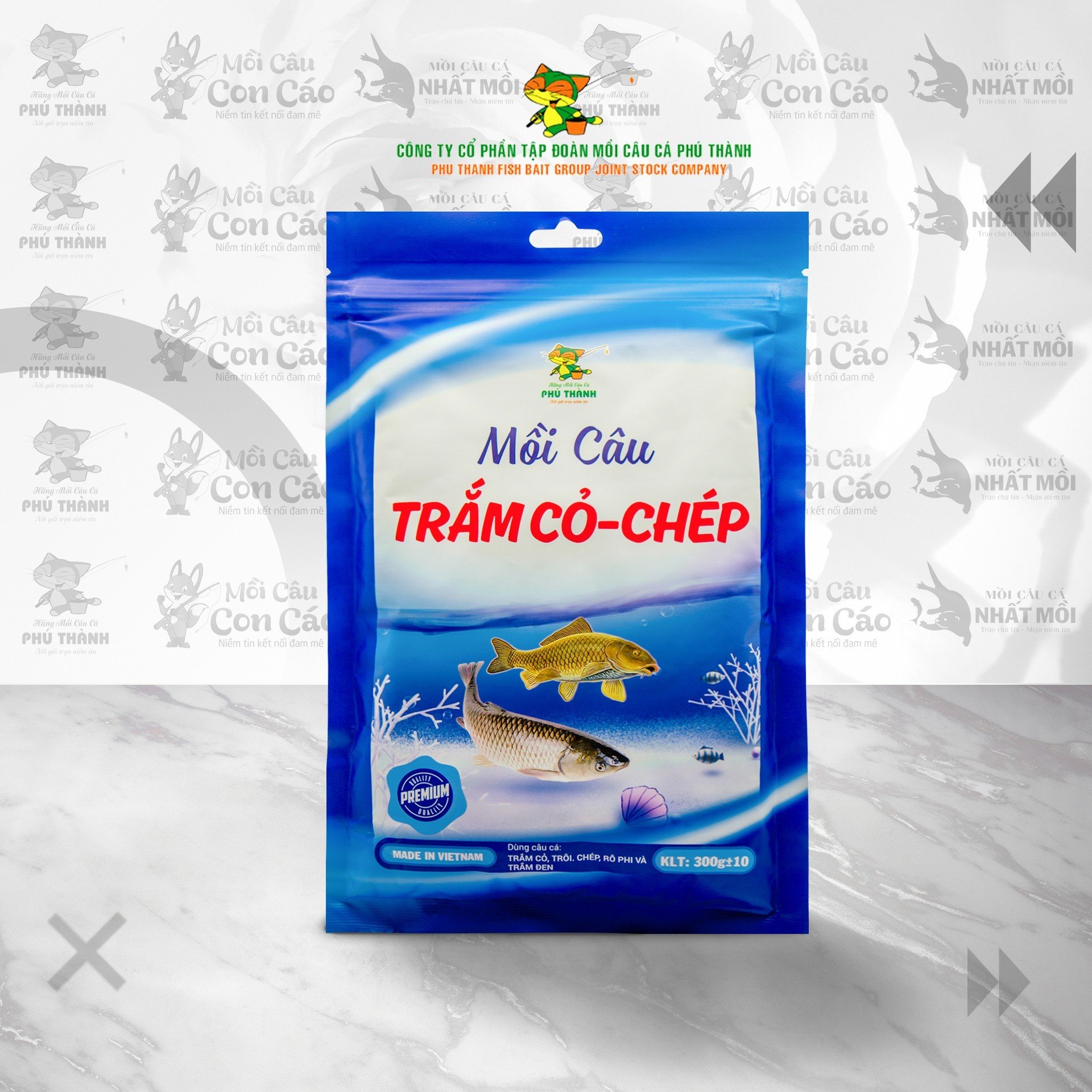 Mồi câu trắm cỏ - chép - Mồi câu cá Phú Thành