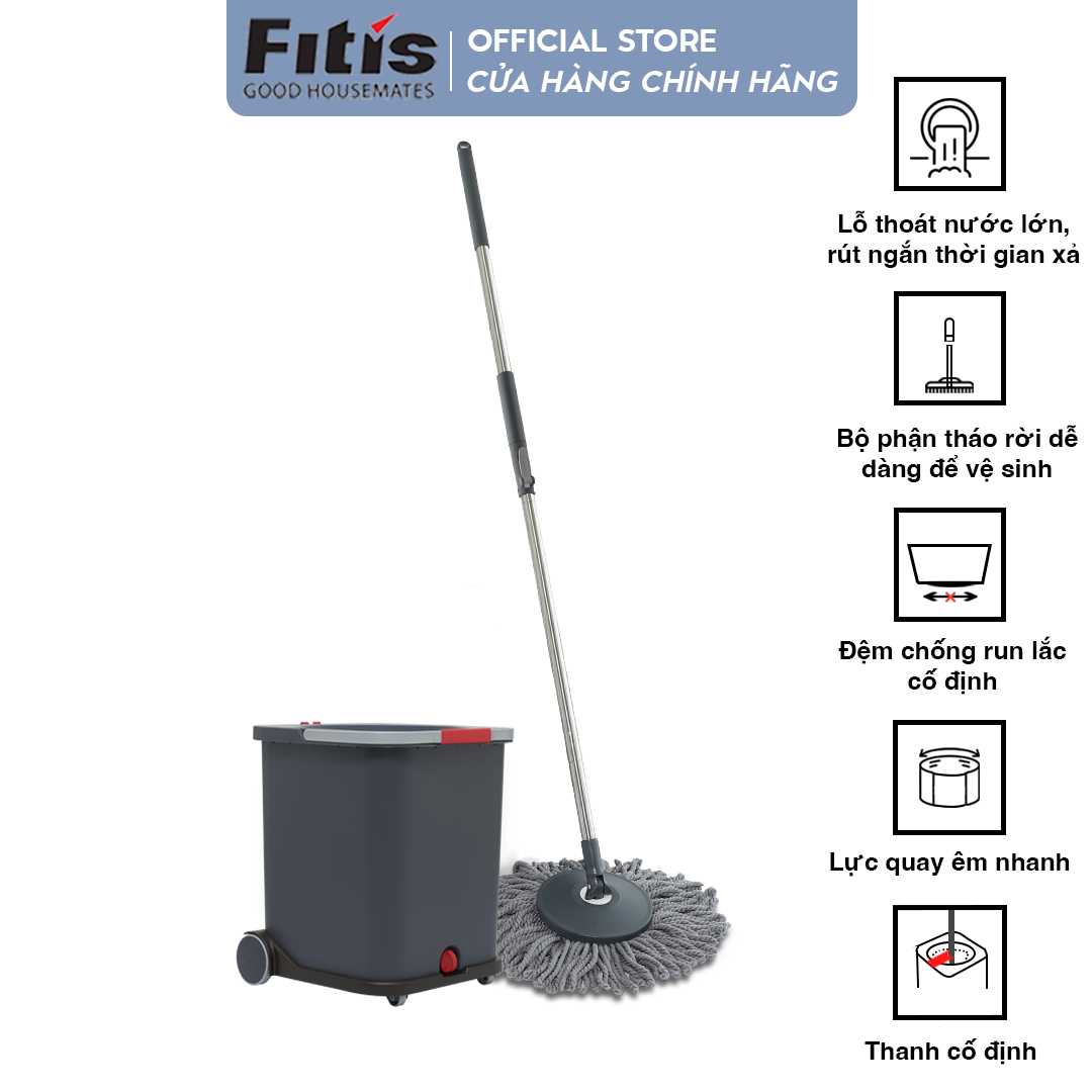 Bộ Lau nhà Fitis Dura Spin Mop Vuông