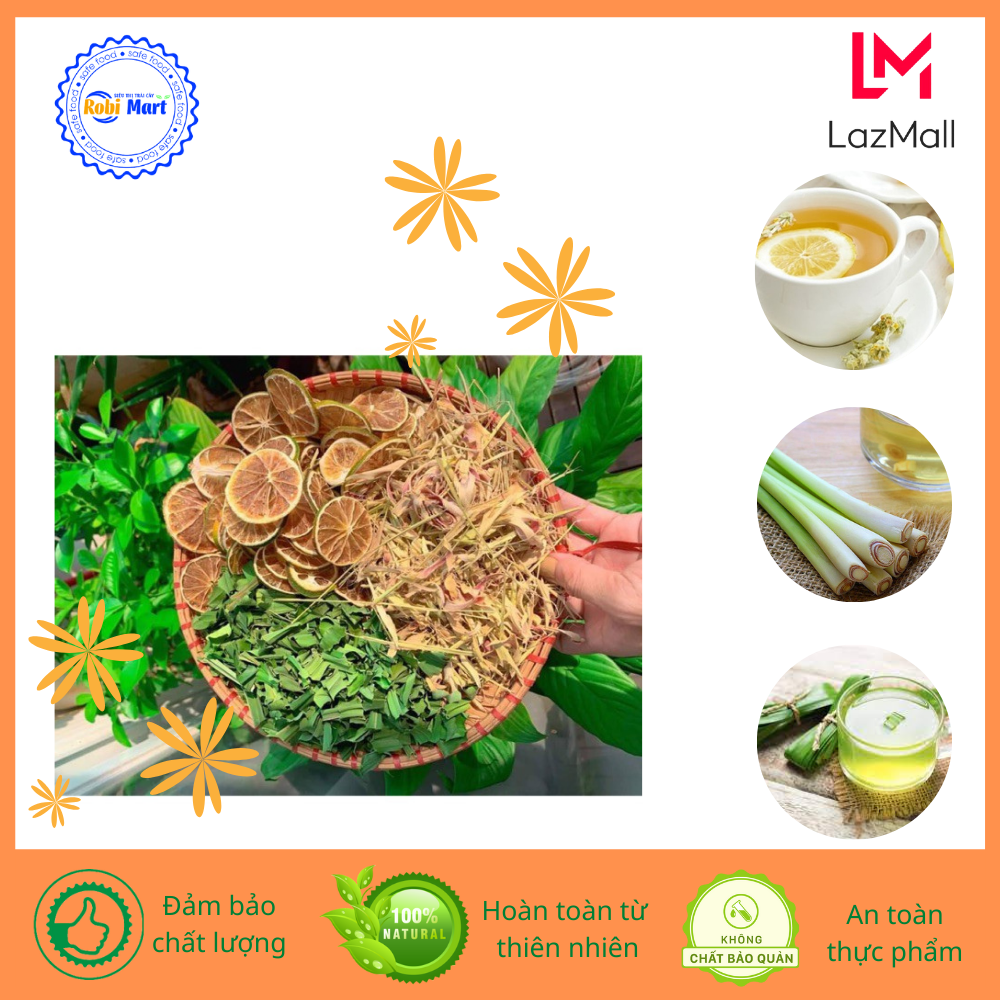 Trà chanh sả lá dứa Robi Mart gói 60 gram detox tăng cường sức khỏe cho mùa dịch