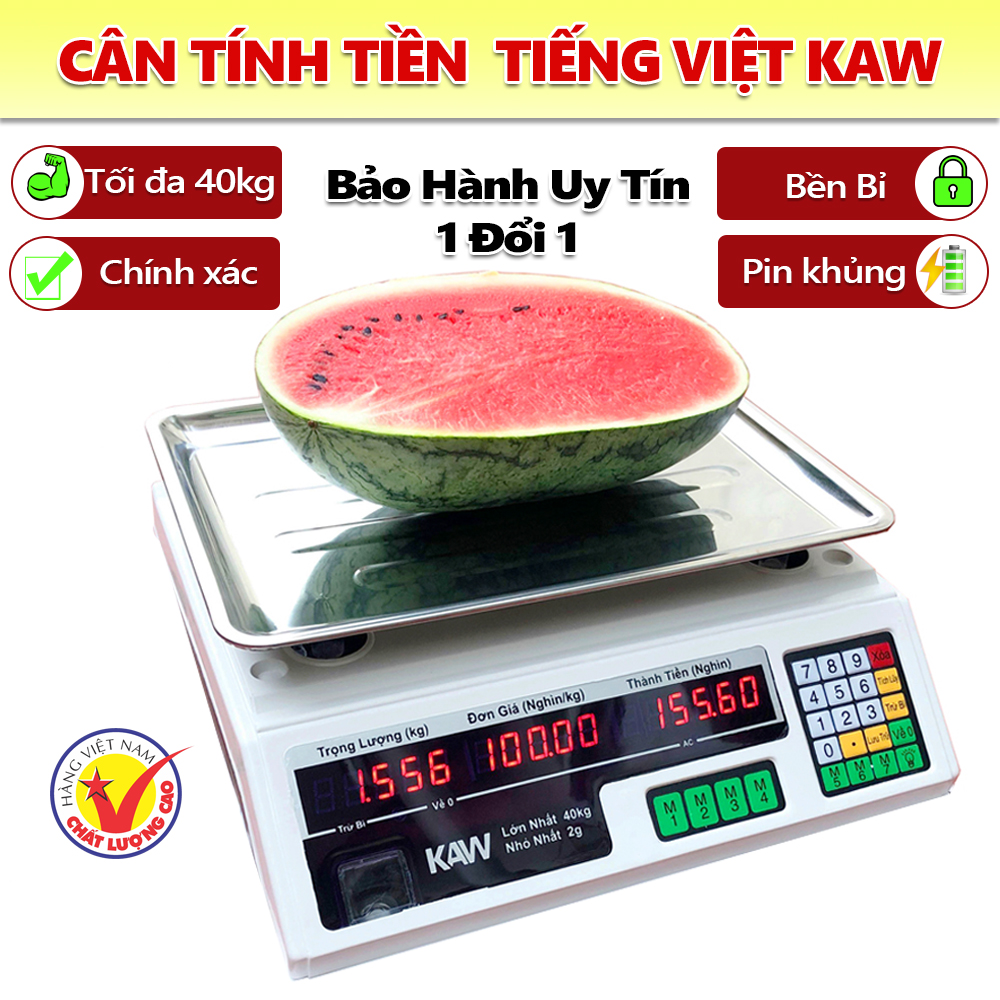 Cân Điện Tử Tính Tiền 40kg KAW cân chính xác, tính tiền chuẩn chỉnh nhanh, dễ sử dụng