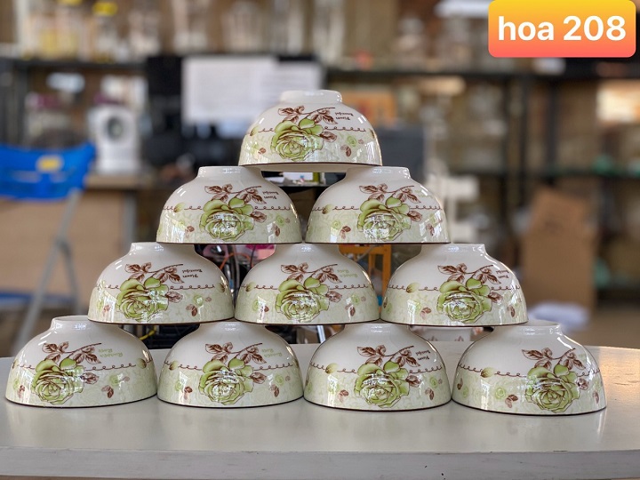 Bộ 10 chén (bát) ăn cơm Bát Tràng