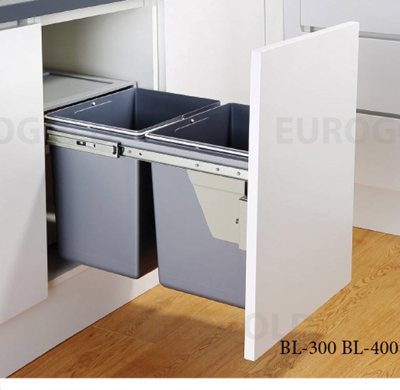 Thùng rác đôi âm tủ giảm chấn mã BL của hãng Eurogold, hàng nhập khẩu