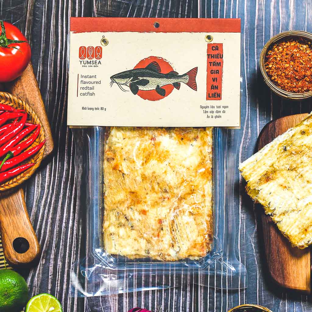 Cá thiều nướng miếng ăn liền Yumsea, 80g, bịch, mẫu hút chân không