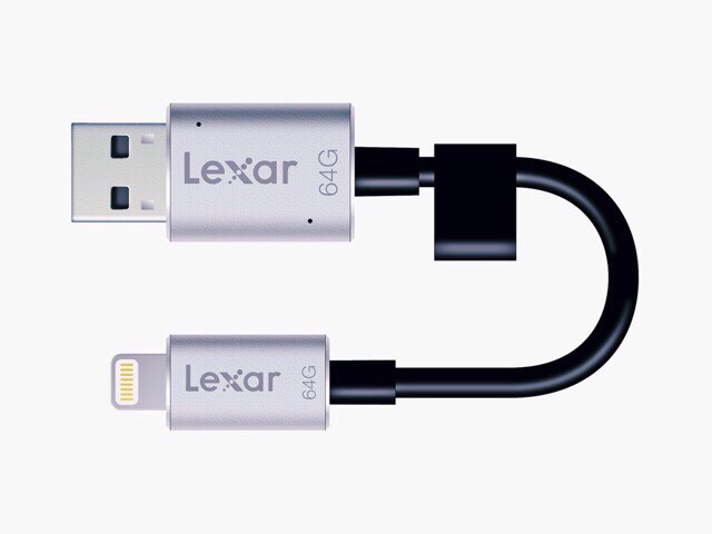 Usb 64gb lexar jumpdrive c20i cho iphone, ipad kiêm cáp lightning