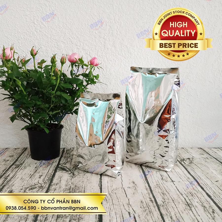 Túi bạc xếp hông đựng cà phê 500g 12x26cm -1kg túi