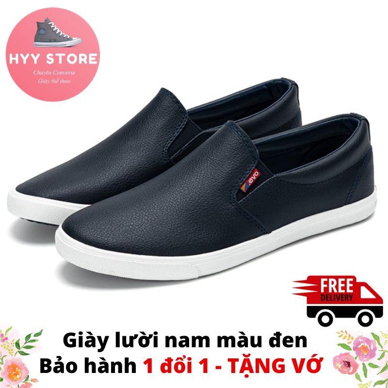 Giày lười nam màu đen - Hyy Store (Giày lười - Giày lười cao cấp - Giày slip-on cho nam Giày không dây cho nam Giày Y.E.L.O giá rẻ  Giày full hộp cực đẹp.