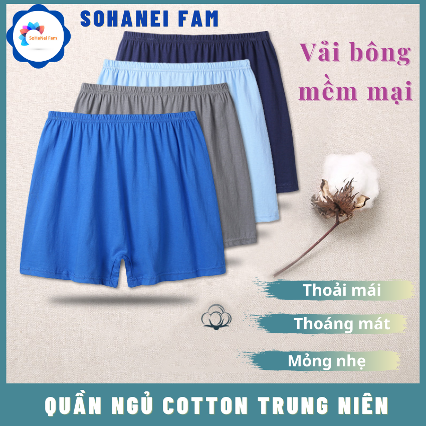 [HCM] Quần Ngủ Cotton Nam, Nữ, Người Trung Niên Và Cao Tuổi -SOHANEI FAM - Quần Ngủ Mặc Nhà Nam Nữ Thoáng Mát Mềm Mại