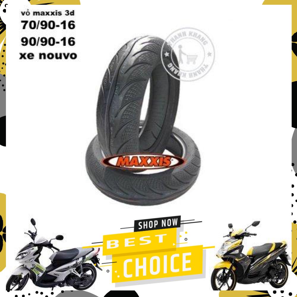 Cặp vỏ xe máy maxxis 3d vỏ trước 70/90-16 tl/tt vỏ sau 90/90-16 thanh khang 020000045 020000047