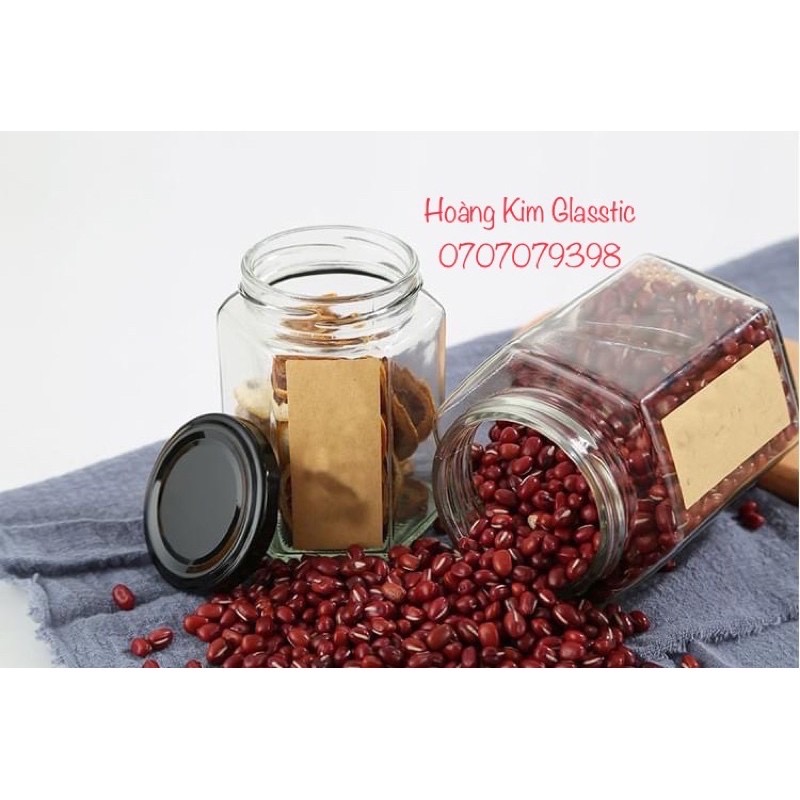 Lọ thuỷ tinh lục giác 180ml nắp thiết
