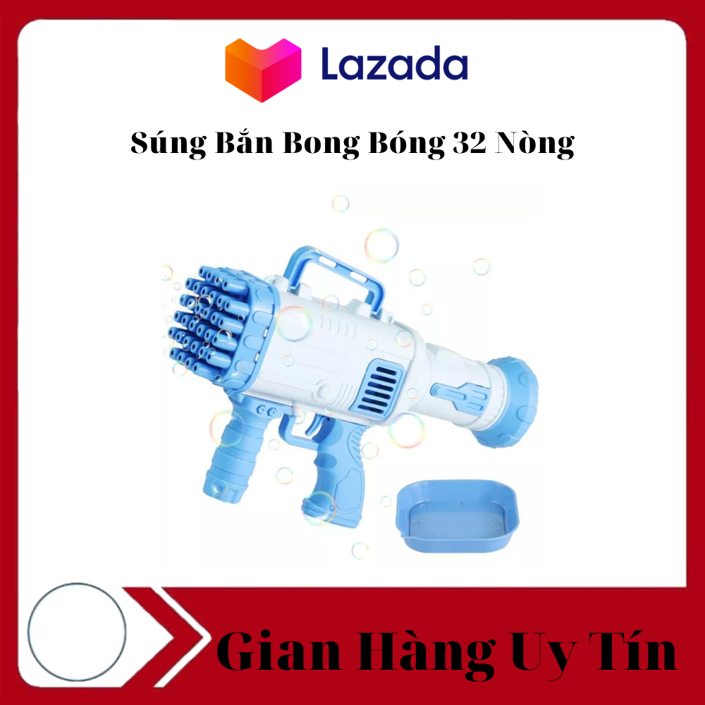 Đồ chơi súng bắn bong bóng 32 nòng, đồ chơi máy bắn bong bóng cỡ lớn 32 lỗ đồ chơi bọt xốp ngoài trời cho bé