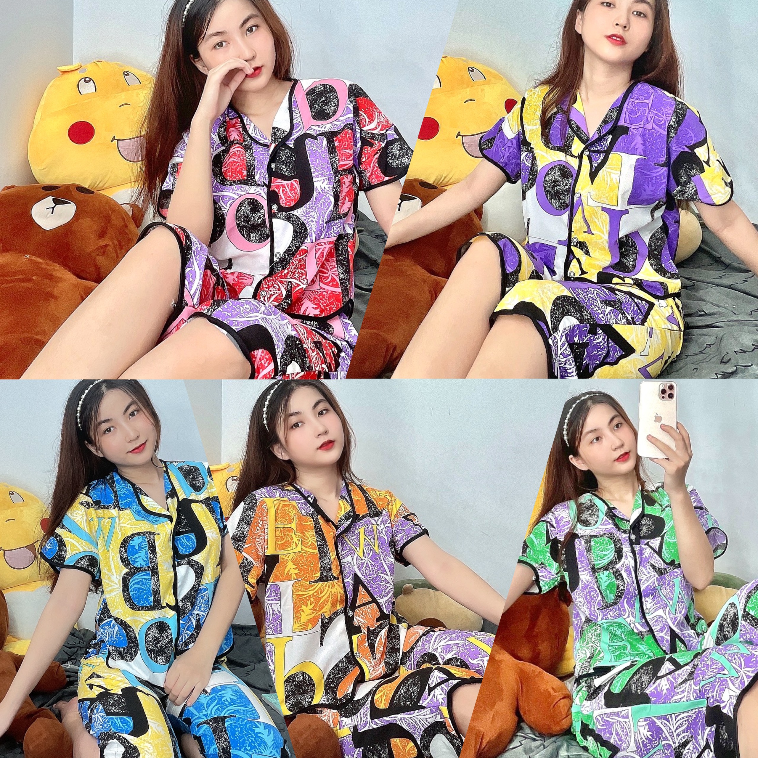 ĐỒ BỘ NỮ Pijama LỬNG LẬP THỂ CHẤT KATE LỤA SIÊU HOT FORM DƯỚI 58kg