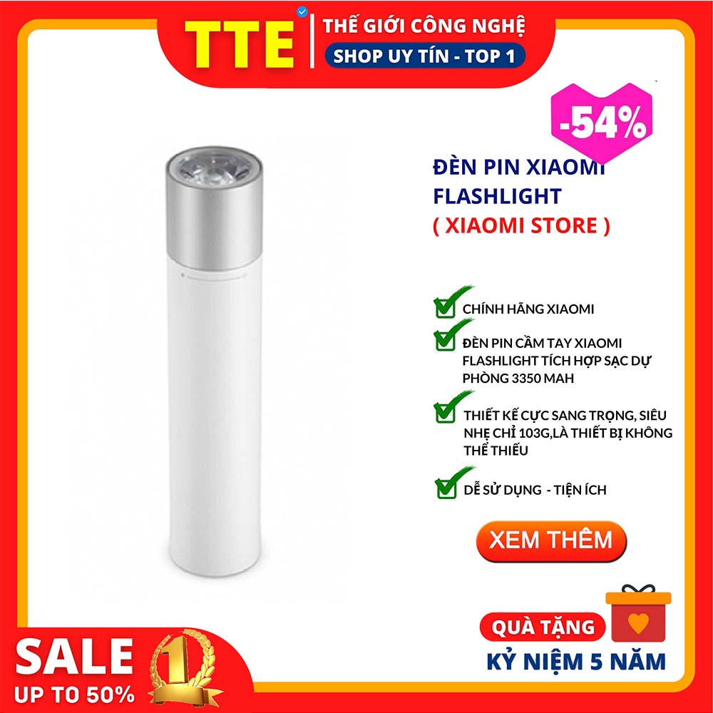 Đèn pin cầm tay mini Xiaomi Flashlight (kèm pin sạc dự phòng 3350mAh)