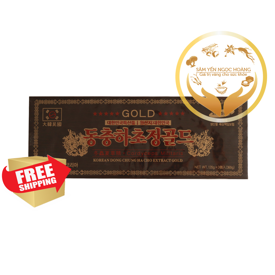 [HCM]Cao Đông Trùng Hạ Thảo Gold Hàn Quốc Hộp Gỗ 3 Lọ x 120g (360g)