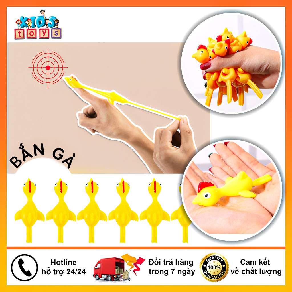 Con gà bắn tường vui nhộn KIDs MOI, gà bay dính tường silicon, chất liệu an toàn không độc hại - 1 con