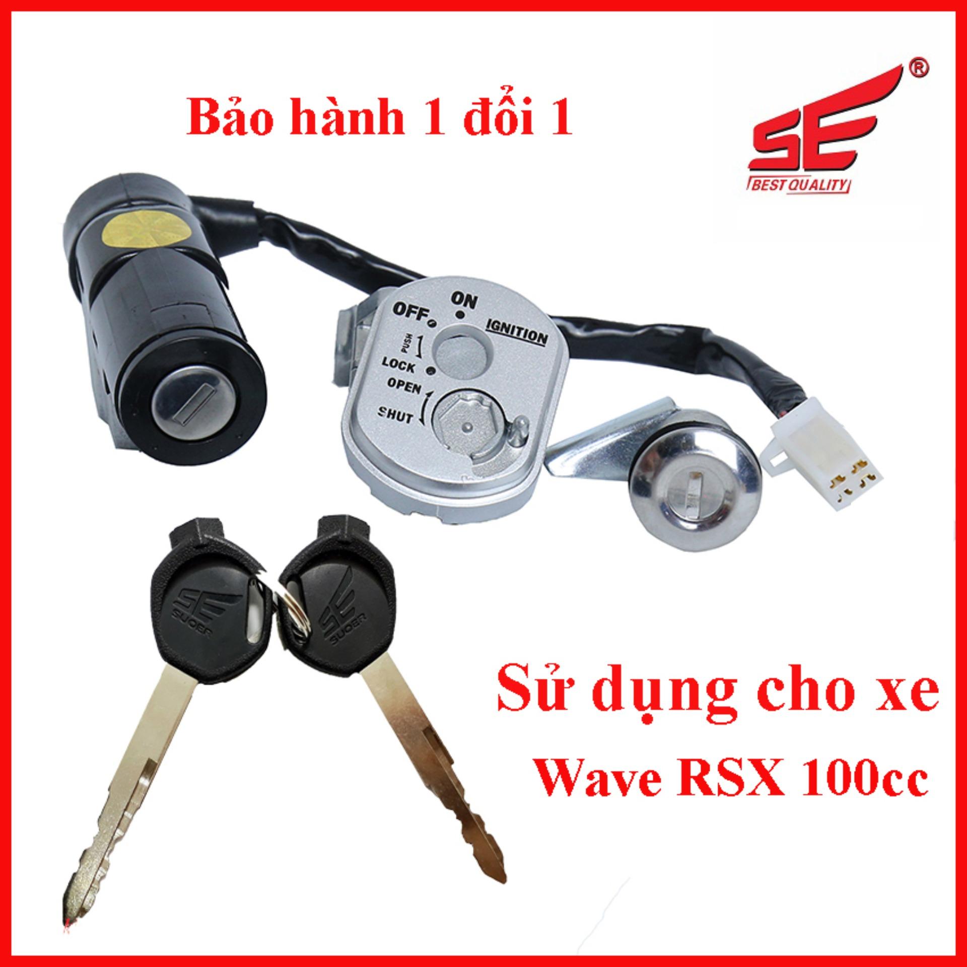 Bộ ổ khóa xe máy WAVE RSX 100cc 2 cạnh thương hiệu SE