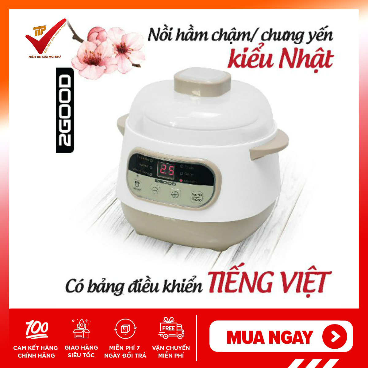 Nồi hầm cháo, chưng yến, sang trọng 2good a200