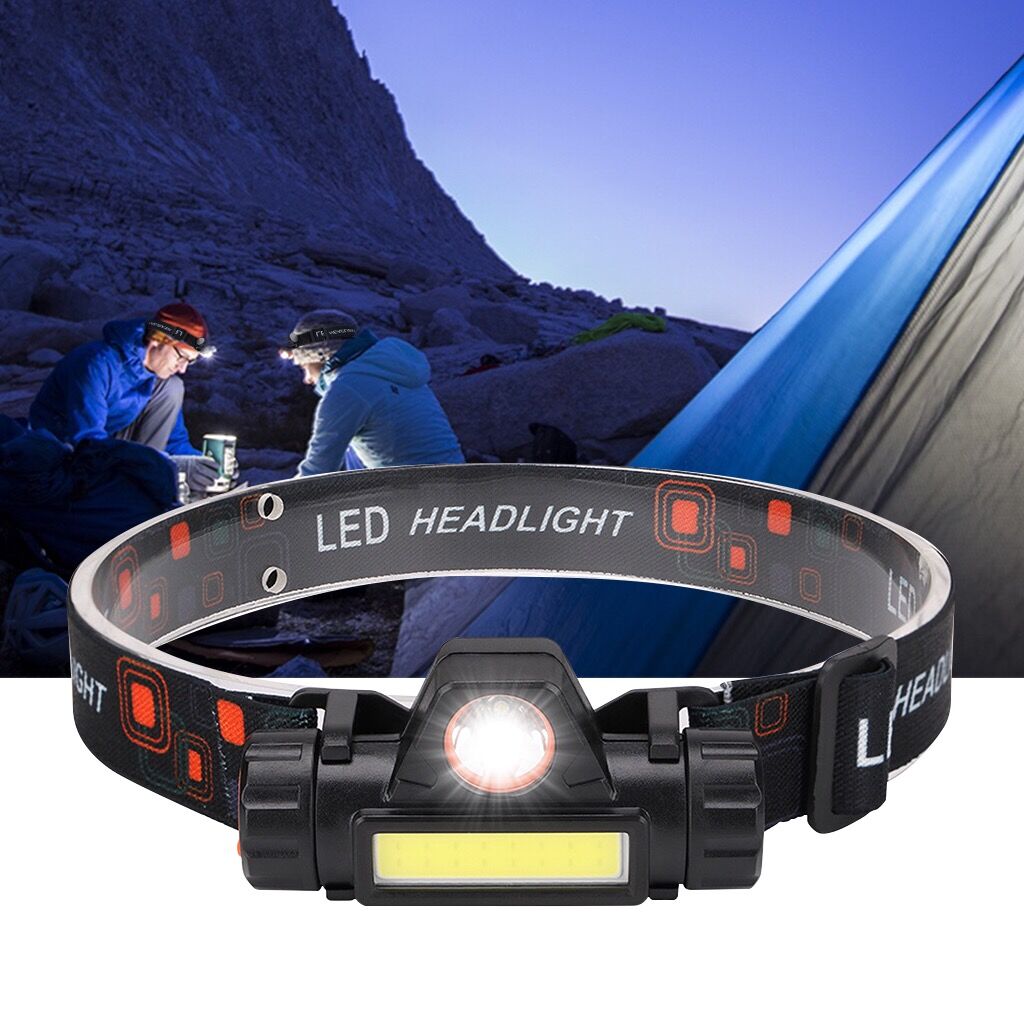 Đèn pin sạc cob led headlight 2 chế độ đa năng đội đầu chuyên thám hiểm cắm trại phượt - đèn di phượt -leo núi - du lịch