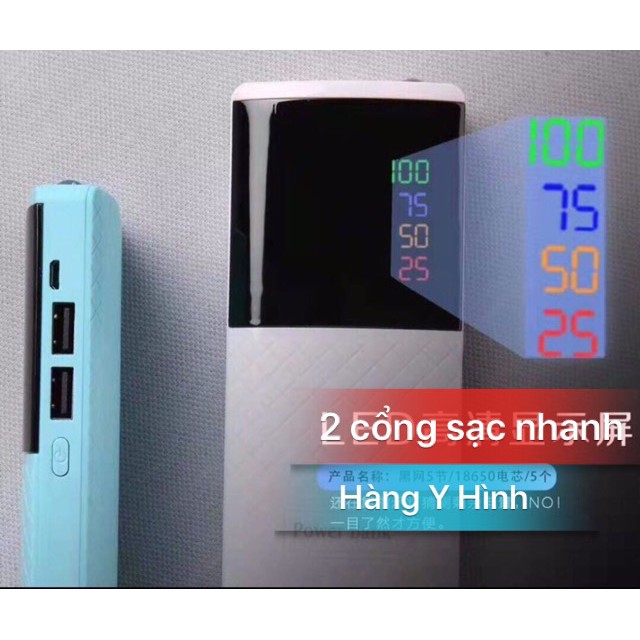PIN SẠC DỰ PHÒNG 30000MAH MÀN HÌNH LCD HIỂN THỊ 7 MÀU THÂN SỌC CARO HỖ TRỢ SẠC NHANH 2 THIẾT BỊ CÙNG LÚC PIN TRÂU PIN BỀN BỈ BẢO HÀNH 12 THÁNG