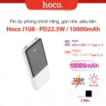 Pin Dự Phòng Hoco J108 10000mAh, Sạc Nhanh PD22.5W , Dung Lượng Lớn, Nhỏ Gọn Tiện Lợi, màn hình LED hiển thị