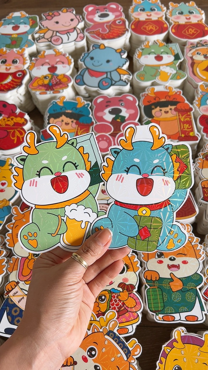 Combo 100 bao lì xì hoạt hình chibi 2024