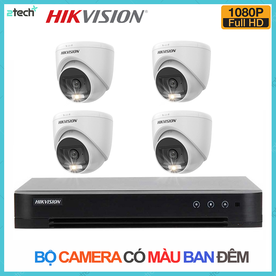 Bộ 4 Camera Quan Sát Hikvision 2.0MP Full HD - Bộ Camera Giám Sát Hikvision