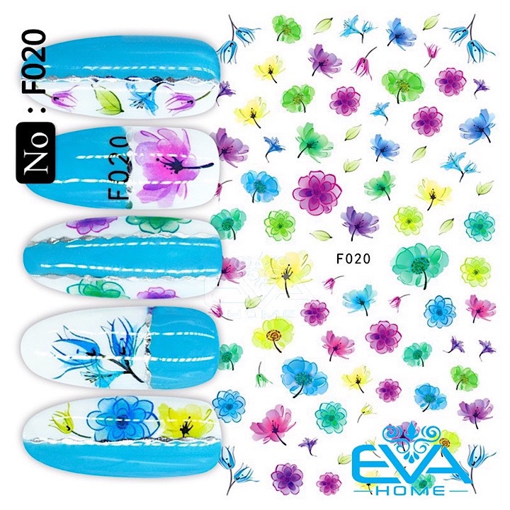 [HCM]Miếng Dán Móng Tay 3D Nail Sticker Tráng Trí Hoạ Tiết Bông Hoa F020