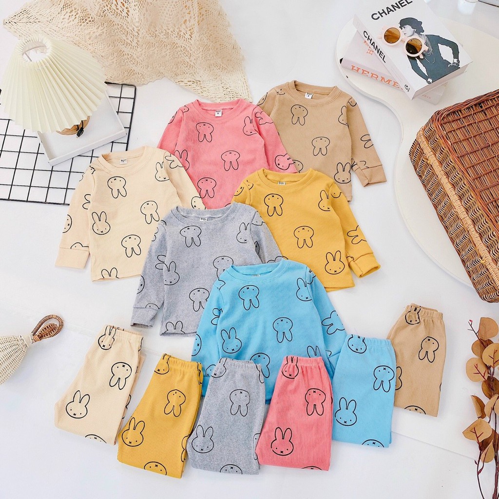 Đồ bộ quần áo dài tay cho bé - bộ thu đông cho bé qate788