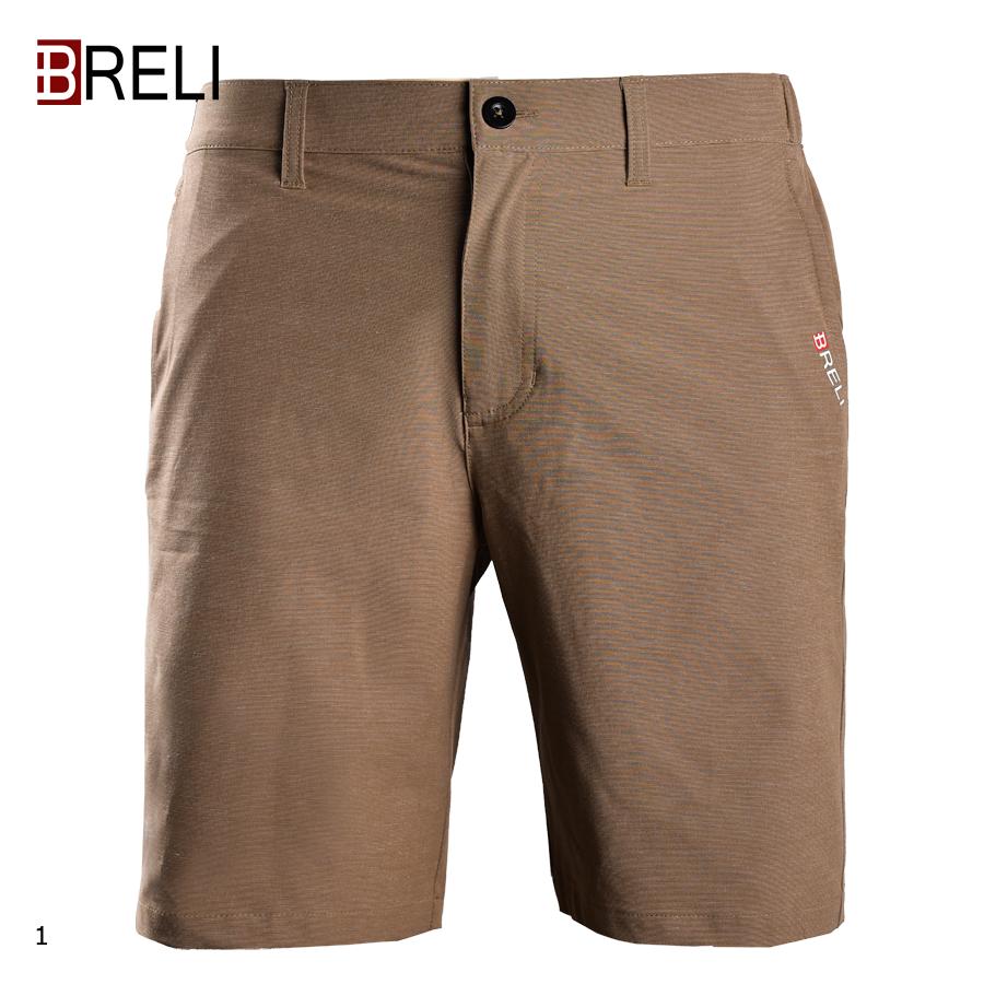 Quần short thể thao nam quần đùi thun nam polyester cao cấp Breli BQS9004 được sản xuất trên dây chuyền công nghệ Nhật Bản - 1M (Vàng nhạt)