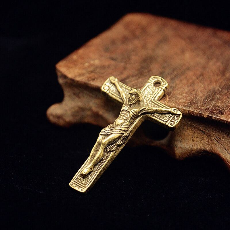 EDC man Mặt dây chuyền đồng , móc khoá đồng hình chúa jesus đồng cao cấp
