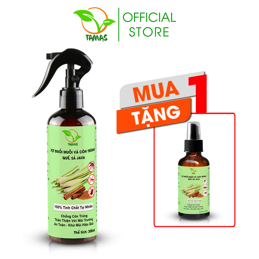 Xịt đuổi muỗi và côn trùng TAMAS 300ml, đuổi muỗi và côn trùng hiệu quả, thành phần an toàn, tự nhiên.