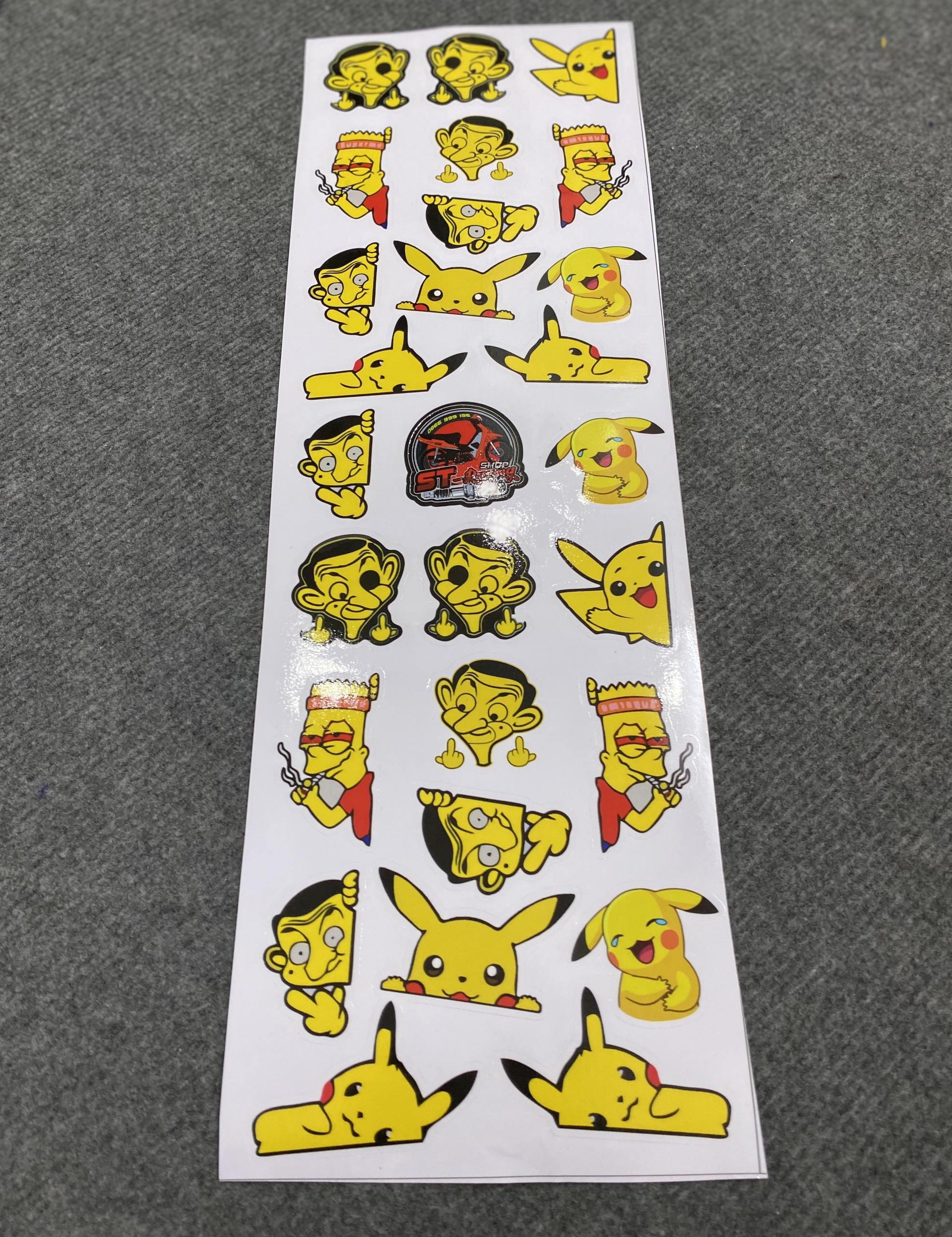 Bảng tem Stick, Logo trang trí xe PIKACHU