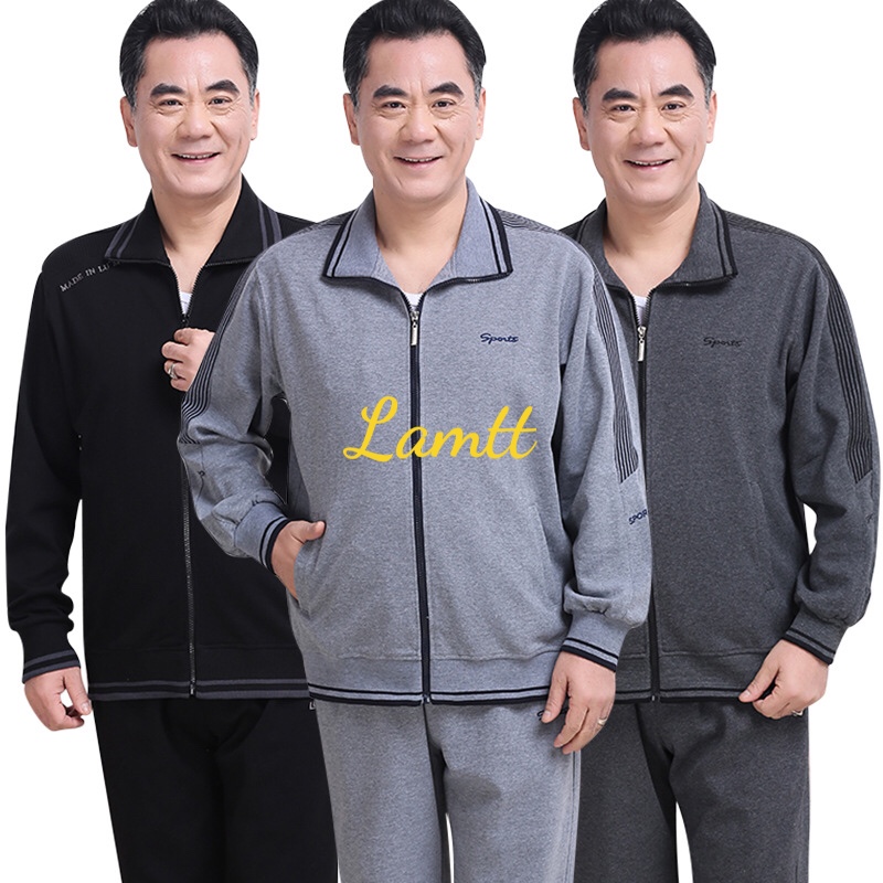 Bộ nỉ nam trung niên tặng bố siêu đẹp hàng cao cấp màu ghi