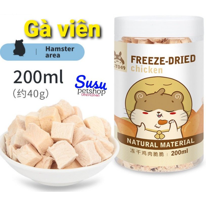 Gà viên sấy lạnh cho hamster, nhím, sóc jonsanty 200ml